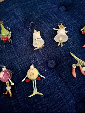 Assorted Whimsical Mixed-Color Holiday Ornaments - Set of Playful Characters